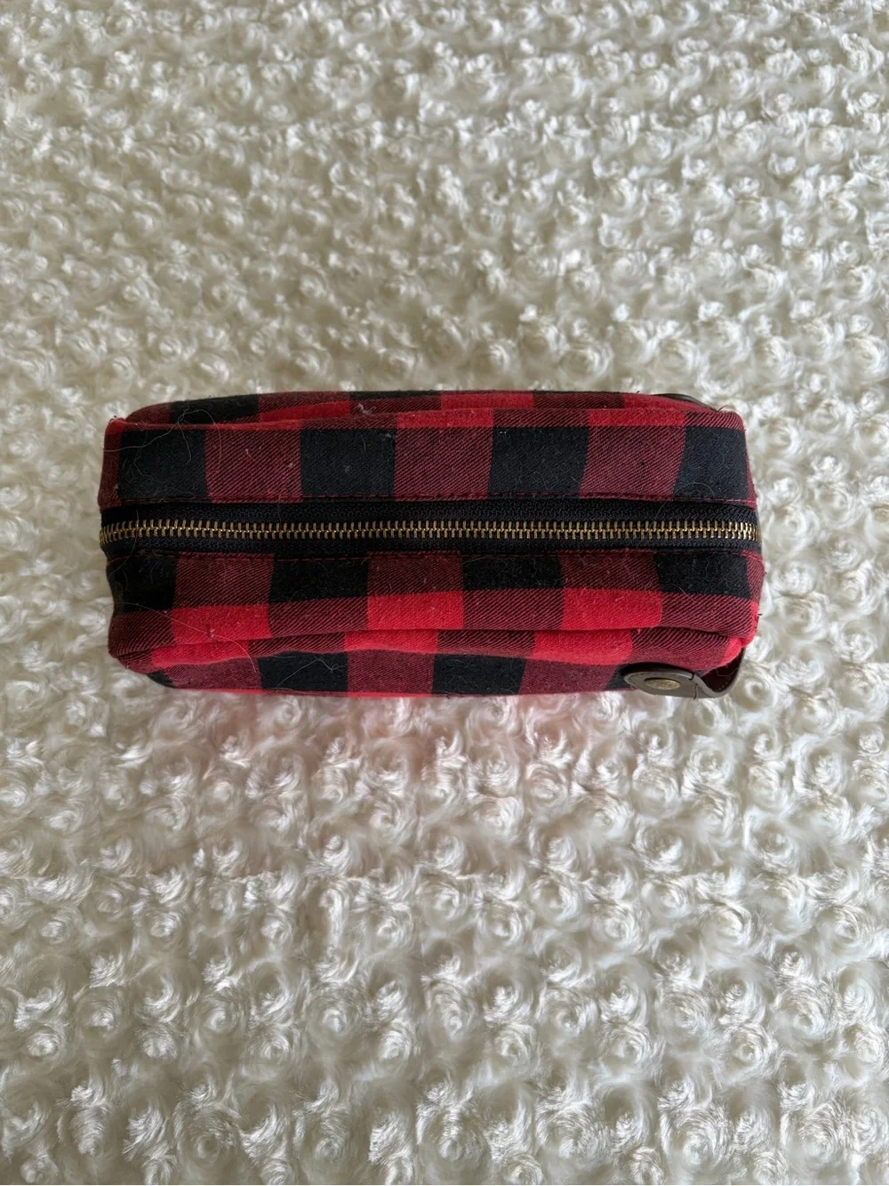 Red & Black Buffalo Plaid Makeup Bag Toiletries Bag